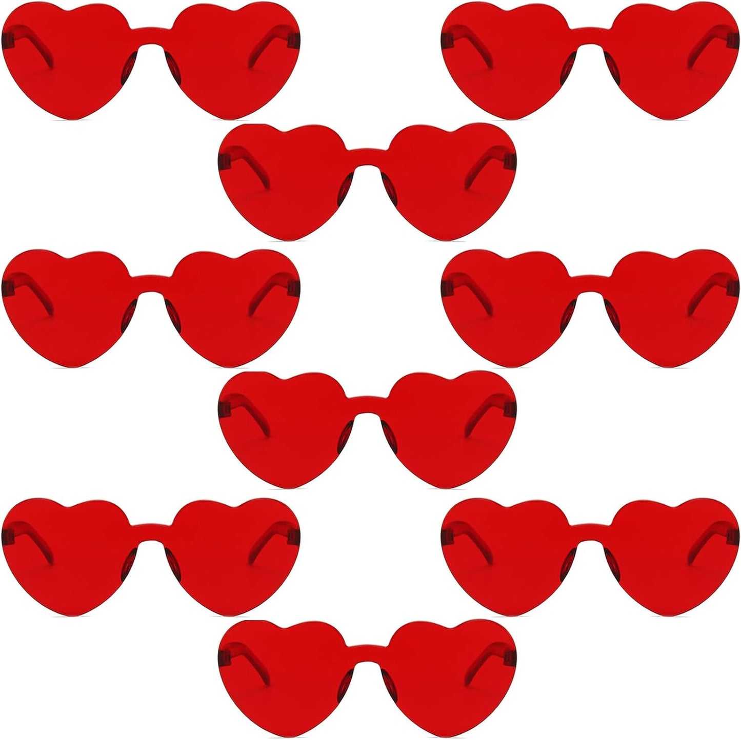 9 Pack Heart Shaped Sunglasses Rimless Heart Glasses for Bachelorette Party Birthday Decorations Party Favors