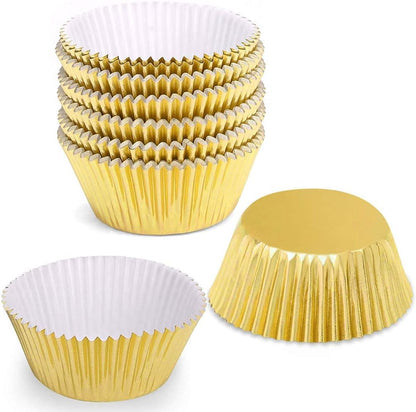Gifbera Standard Pink Foil Cupcake Liners Wrappers Baking Cups for Baking 100 Count, Pink