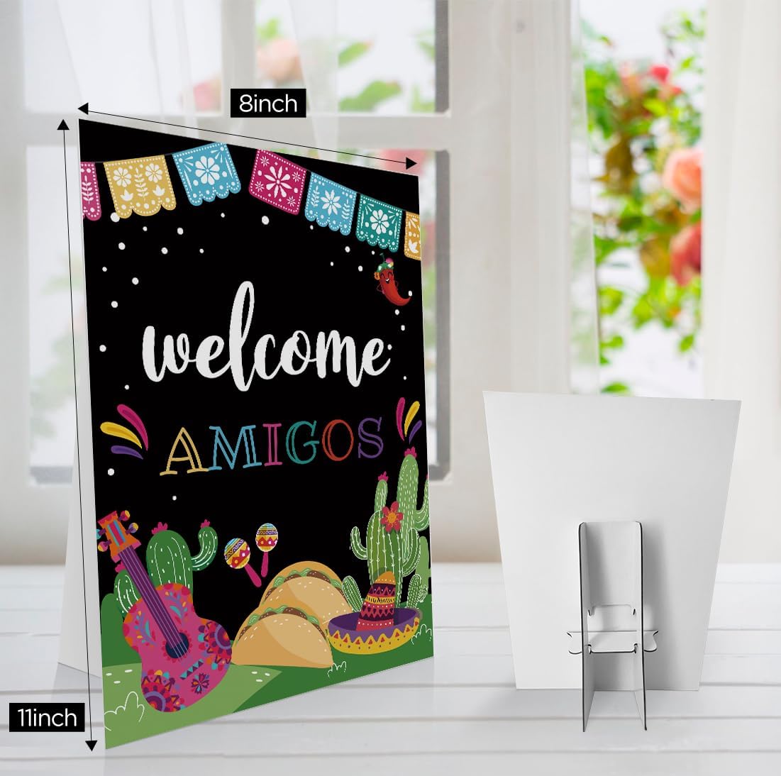 Fiesta Party Welcome Sign, Black Fiesta Decor Mexico Table Sign, Taco Bar Deorations, Mexican Baby Shower Sign, Mexican Birthday Party Sign, Cinco De Mayo Party Decorations-MAYLP06