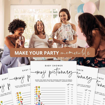 GardenCity Baby Shower Bingo Game, 50 Unique Pre-Filled Cards, Baby Shower Games for Boy or Girl, Minimalist