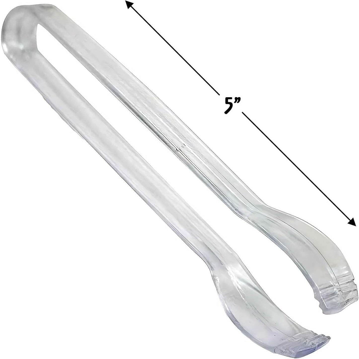 Mini Clear Plastic Tongs - 5.5" x 10" (12 Count) – Sturdy & Reusable – Perfect For Parties, Catering & Food Services
