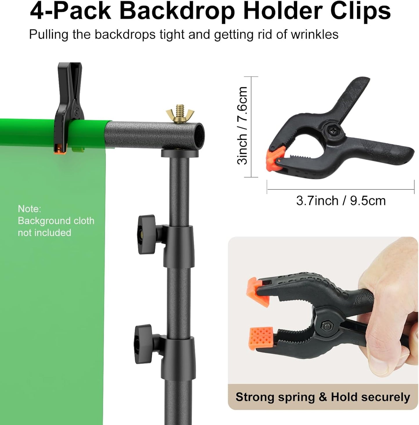 LINCO Lincostore Backdrop Support Stand Kit 10x6.5ft Adjustable Photography Studio Photo Background Support System with Carrying Bag for Green Screen Muslin, 4171 (10ft Wide ft high)