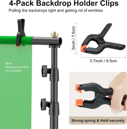 LINCO Lincostore Backdrop Support Stand Kit 10x6.5ft Adjustable Photography Studio Photo Background Support System with Carrying Bag for Green Screen Muslin, 4171 (10ft Wide ft high)