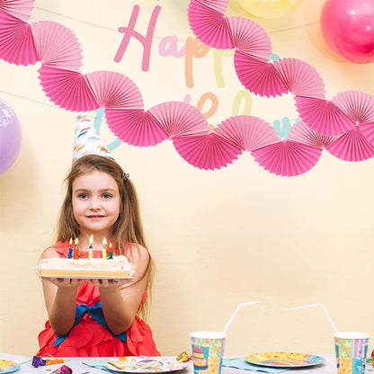 Paper Fan Garland - Paper Fan Garland Party Decorations - Perfect for Birthday Parties, Holiday Decorations, Family Gatherings, Weddings and More (Red)