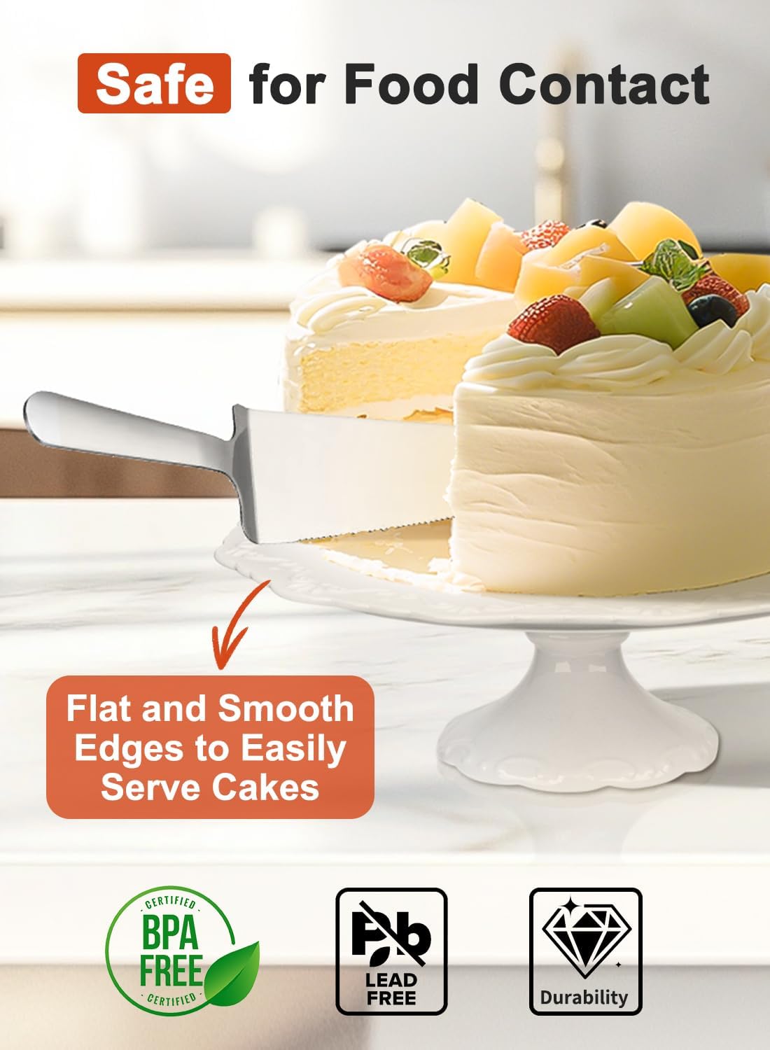 12" White Cake Stand for 10" Cake, Porcelain Cake Plate, Cake Pedestal Stand, Round Dessert Stand, Wedding Cake Stand for Party, Birthday, Baby Shower, Christmas, Mother's Day, Home Decorating Cake Display Stand