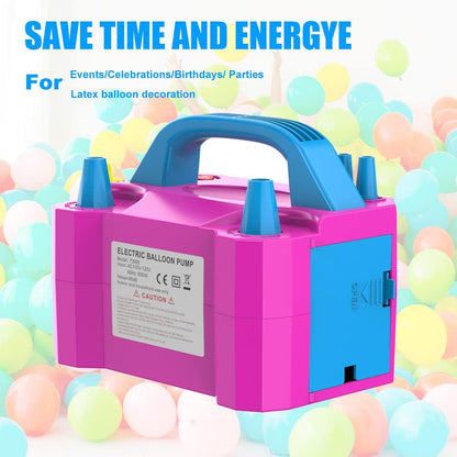 LANGXUN Portable High Power Electric Balloon Pump, Two Nozzle 110V 600W Air Blower Electric Ballon Inflator Pump for Party Latex Balloon Decoration Supplies (Yellow)
