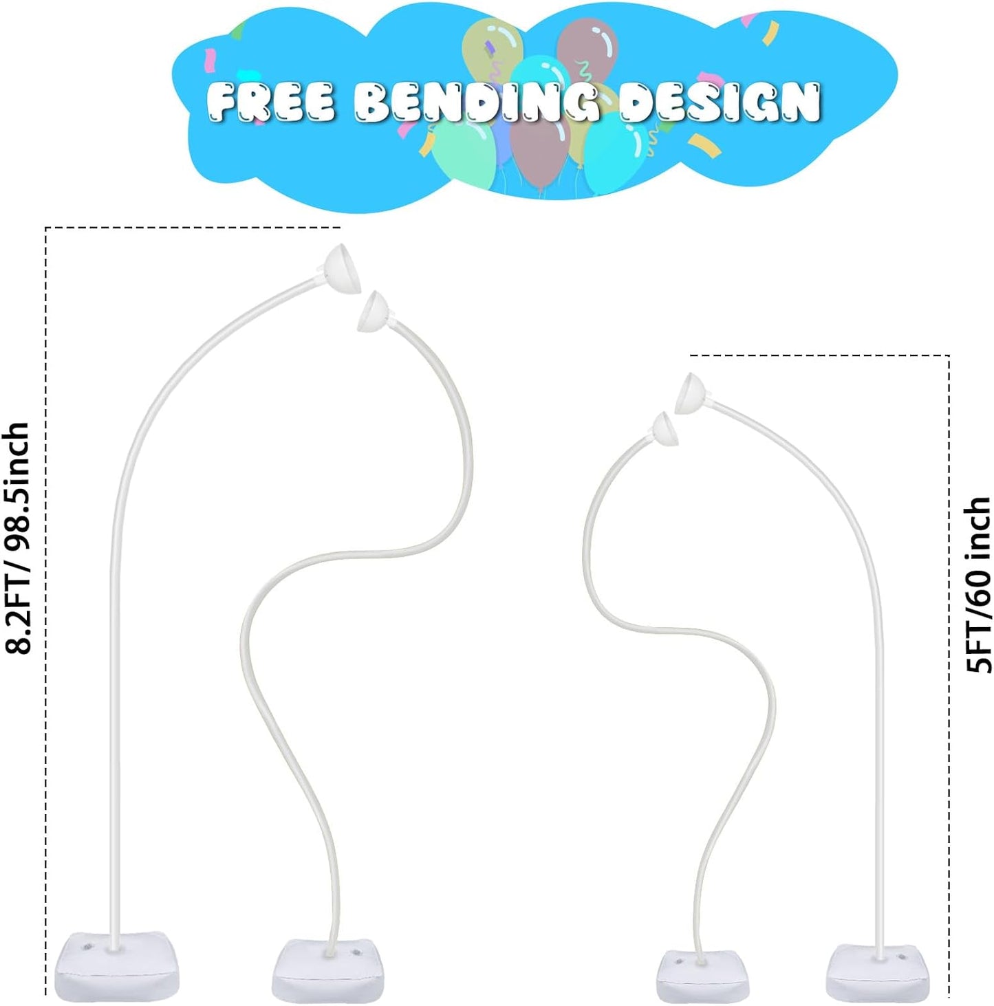 Balloon Arch Kit with Balloon Pump Electric, 8.2FT & 5FT Free Bending Balloon Arch Stand, Half Arch Frame Balloons Column Stand with Water Fill Base for Wedding Baby Shower Birthday Party Decor