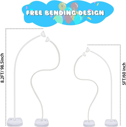 Balloon Arch Kit with Balloon Pump Electric, 8.2FT & 5FT Free Bending Balloon Arch Stand, Half Arch Frame Balloons Column Stand with Water Fill Base for Wedding Baby Shower Birthday Party Decor