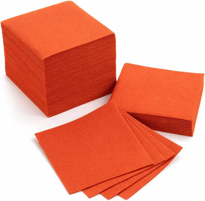 AH AMERICAN HOMESTEAD Cocktail Napkins-Disposable Beverage/Bar Napkins-White Linen-Like Square Napkins-Eco-Friendly & Compostable-Everyday Use, Party or Wedding 4.75inch x 4.75inch (100 Count, White)