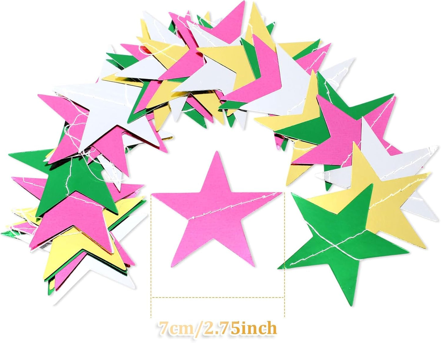 Patelai Glitter Star Garland Banner 2026 Graduation Decor 130 Feet Star Hanging Banner Twinkle Backdrop for Party Birthday Classroom Wedding Supplies(Gold)