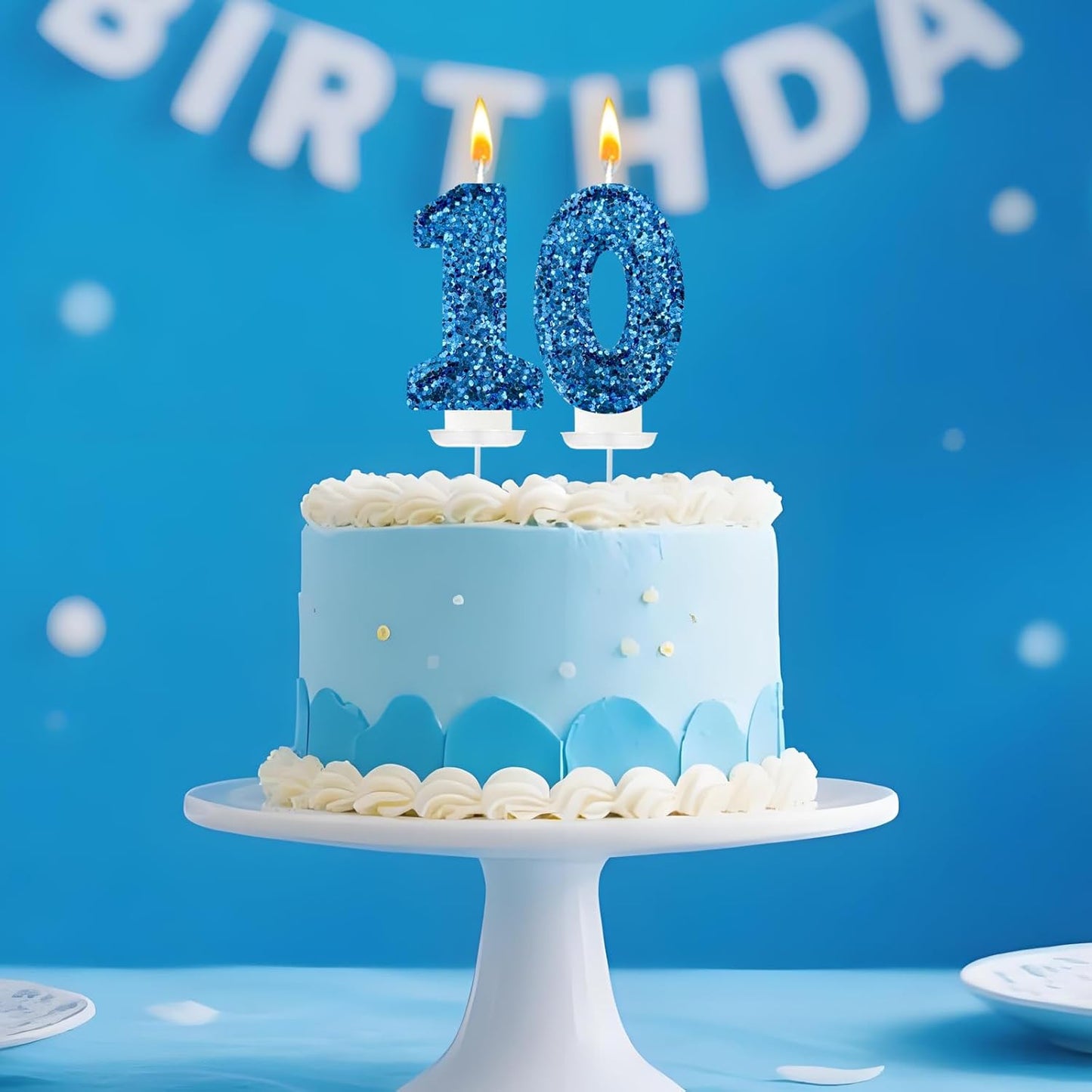 Birthday Number Candles, Glitter Number Candle Cake Decorations with Sequins, Cupcake Decorations for Girls, Women, Party Anniversary Celebrations (Number 6, Purple)