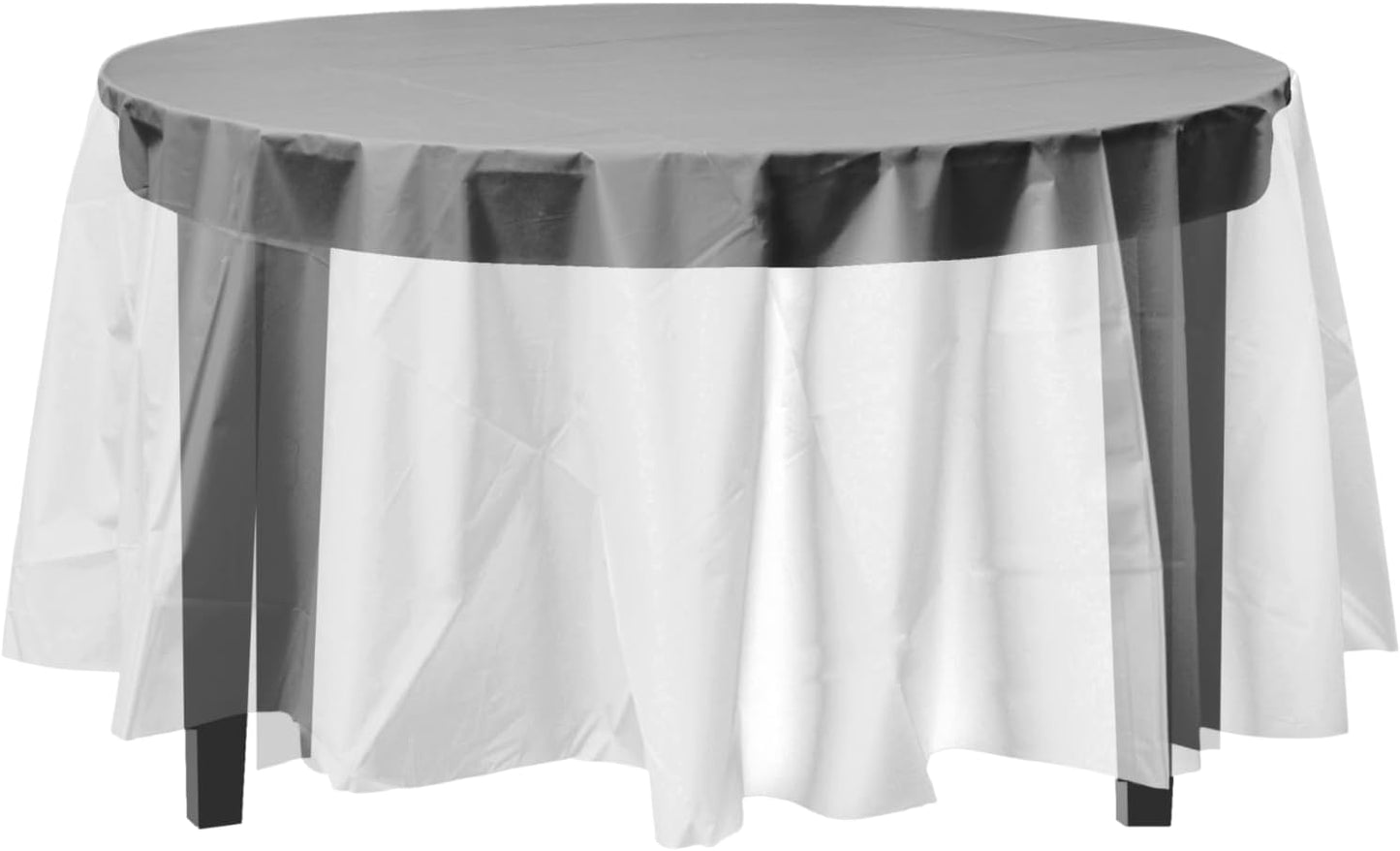 12-Pack Premium Plastic Tablecloth 54in. x 108in. Rectangle Table Cover - Dark Blue - Colors B