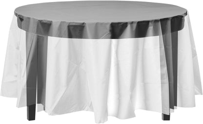 12-Pack Premium Plastic Tablecloth 54in. x 108in. Rectangle Table Cover - Dark Blue - Colors B