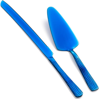 Black Cake Cutter Set, Stainless Steel Cake Cutting Utensils Include 13-inch Cake Knife and 9.3-inch Cake Server suitable for Weddings, Birthdays, and Anniversaries