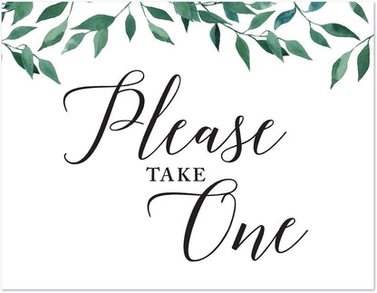 Andaz Press Wedding Party Signs, Natural Greenery Green Leaves, 8.5x11-inch, Bridal Shower Scavenger Hunt, 1-Pack - Colors D