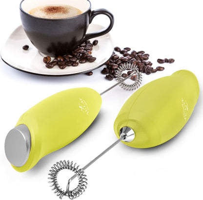 Zulay Kitchen Powerful Milk Frother AA Batteries Included – Ultra Fast Handheld Drink Mixer with Stainless Steel Whisk Stirrer for Coffee, Protein, Matcha & More, Frother Wand Electric Frothmate Black - Colors E