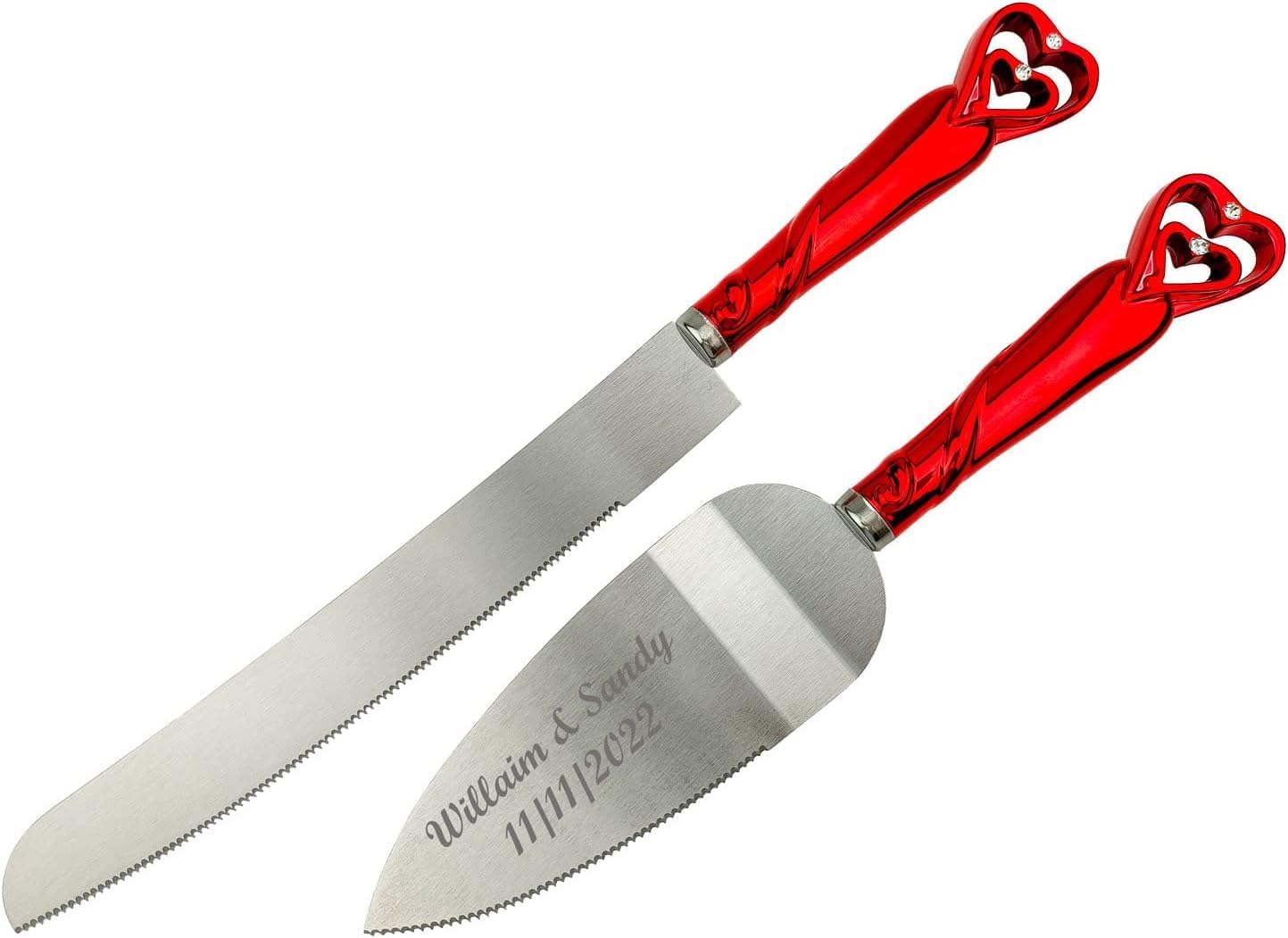 GIFTS INFINITY Personalized Wedding Cake Knife and Server Set with Engraving – Cake Cutting Utensil Set, Keepsake Gift for Wedding, Anniversary, Reception, Birthday & Other Occasions (CH-101WB)