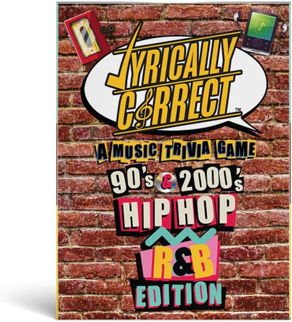 Lyrically Correct '90s & 2000s Music Trivia Card Game - Hip Hop and R&B Edition - Finish the Lyrics Challenge, Fun for Adults, Party or Family Night