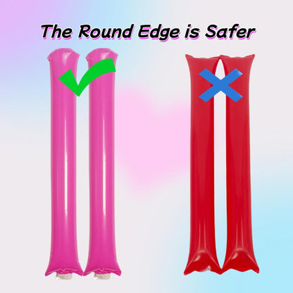 40pcs Round headTeam Spirit Boom Sticks Thunder Sticks Cheering Sticks Team Spirit Plastic Cheerleading Spirit Stick Clapper Inflatable Noise Maker Sports Supply (Glitter color)