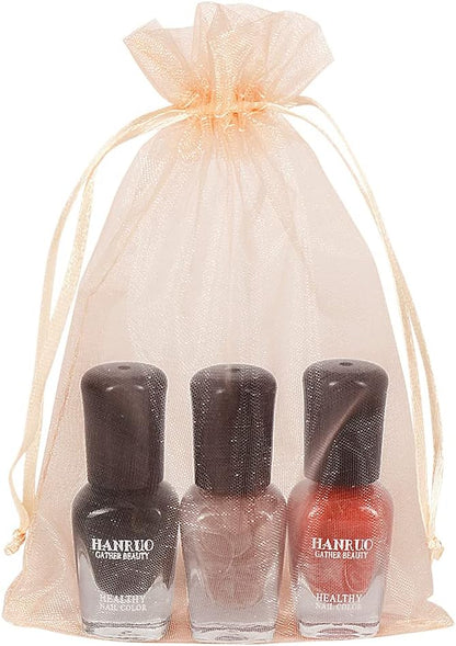 HRX Package 100pcs White Organza Bags, 4x6 inch Mesh Bags Drawstring Gift Bags Jewelry Pouches for Candy Wedding Favors Christmas