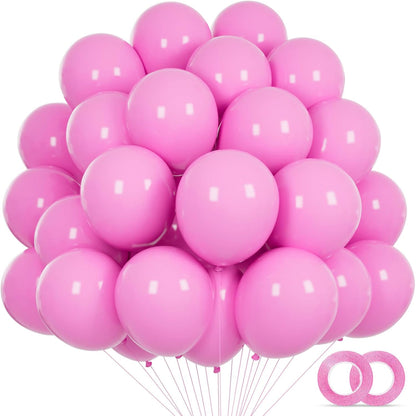 110pcs Black Balloon 12 inch, Black Latex Balloons for Birthday Party Baby Shower Wedding(with 2 Ribbons). - Colors B
