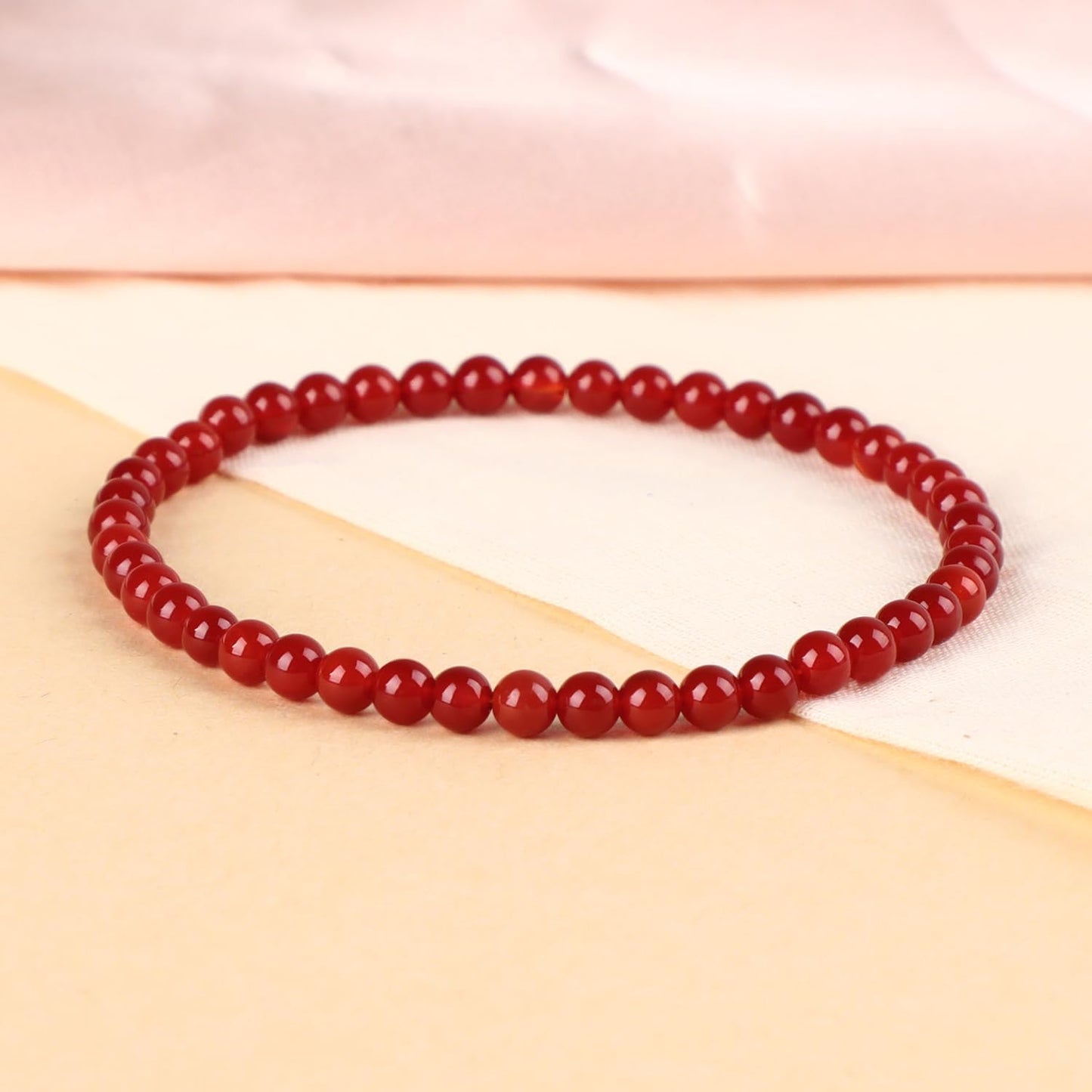 LPBeads Handmade Natural Gemstone Stretch Elastic Bracelet Healing Crystal Round Stone Beads Jewelry Gifts for Women Men