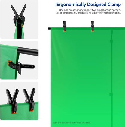 Neewer Photo Studio Backdrop Support System, 10ft/3m Wide 6.6ft/2m High Adjustable Background Stand with 4 Crossbars, 6 Backdrop Clamps, 2 Sandbags, and Carrying Bag for Portrait & Studio Photography
