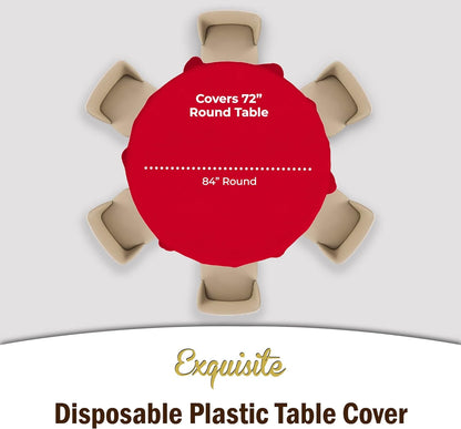 12-Pack Premium Plastic Tablecloth 54in. x 108in. Rectangle Table Cover - Dark Blue - Colors B
