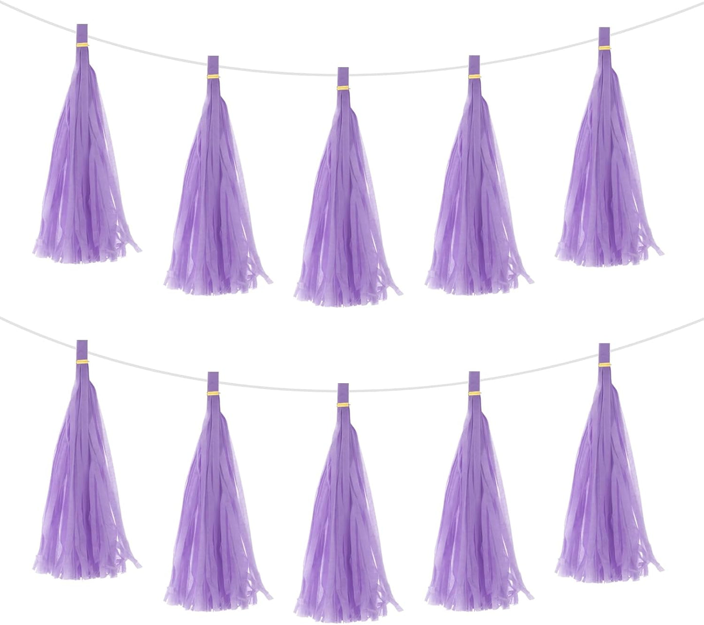 MECCANIXITY 15Pcs Light Blue Tassel Garland Banner with Rope Tissue Paper Tassels Party DIY Kits for Anniversary Wedding Birthday Party