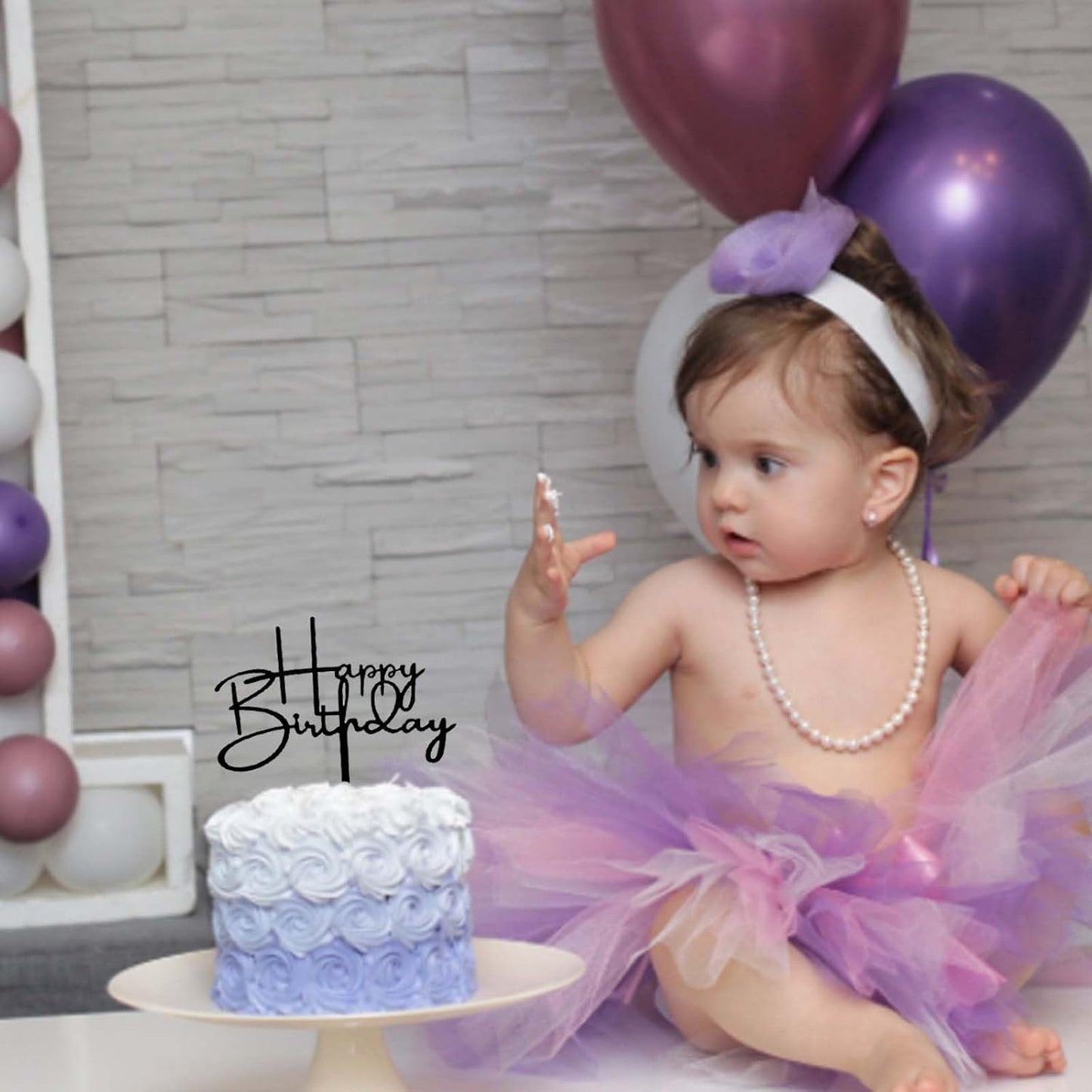 DIY Happy birthday Cake Topper Black Acrylic