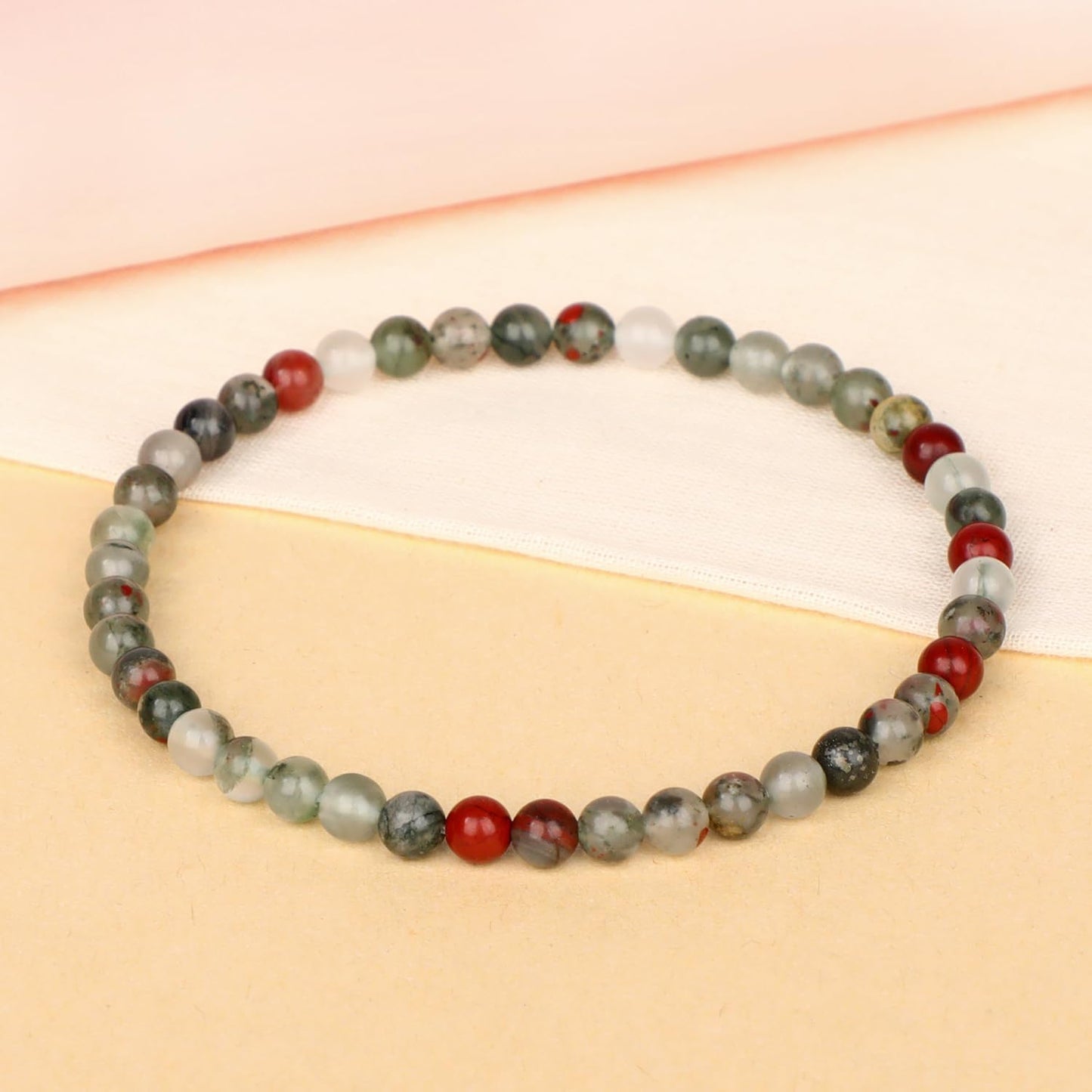 LPBeads Handmade Natural Gemstone Stretch Elastic Bracelet Healing Crystal Round Stone Beads Jewelry Gifts for Women Men