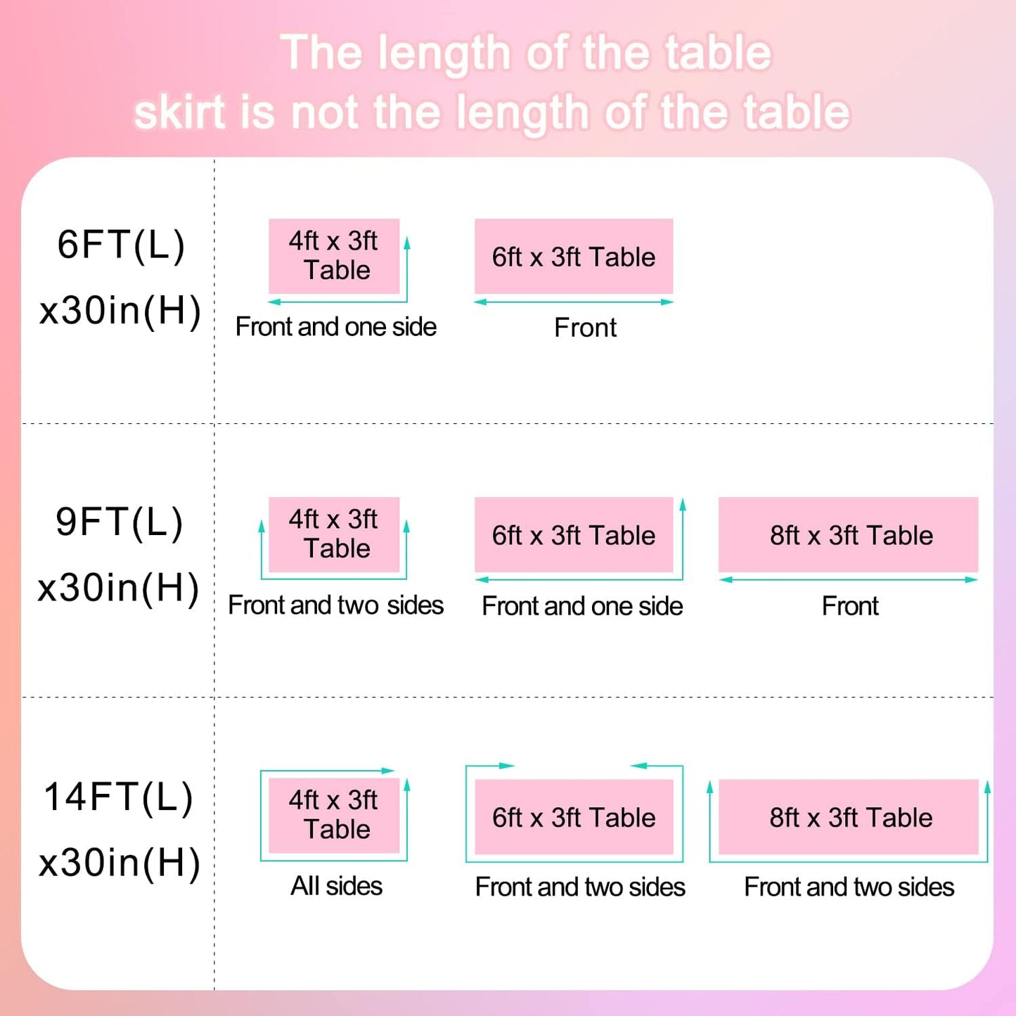 6ft Rainbow Tutu Table Skirt for Rectangle Round Tables Chiffon Table Cloth for Birthday Party Decorations Baby Shower Parties Ruffle Table Skirting