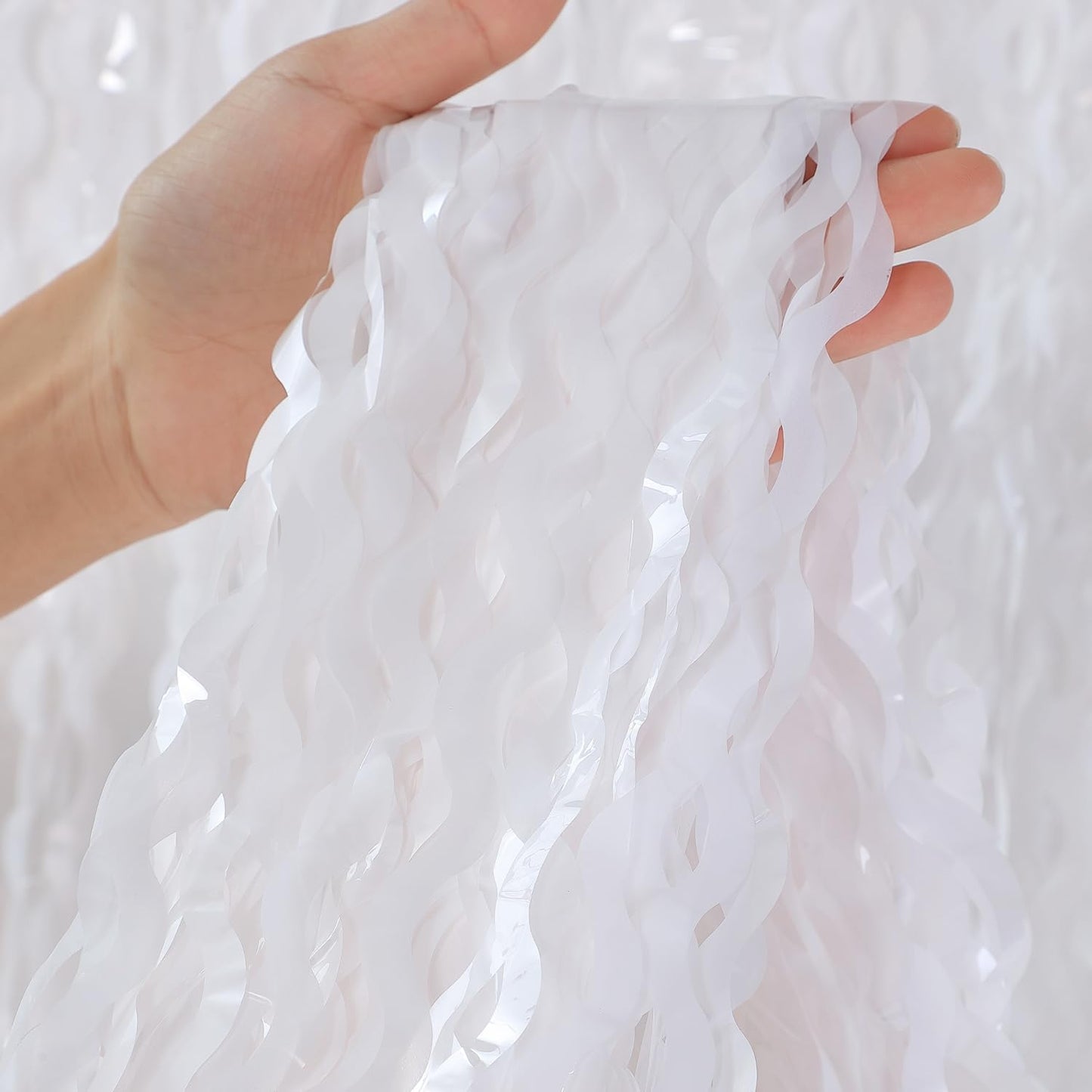 3 Pack Colorful Foil Fringe Curtain Backdrop - 6.6 x 3.3 ft Wavy Rainbow Tinsel Backdrop Curtain Metallic Streamers Iridescent Holiday Photo Booth Party Decorations