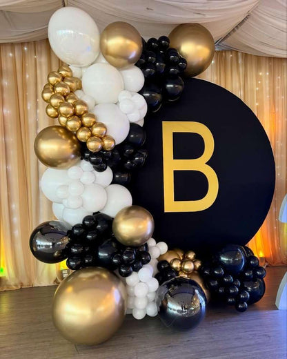 153Pcs Black and Silver Balloons Garland Arch Kit with Stars - 22 18 12 10 5 inch Different Size Black Metallic Silver Confetti Latex Balloon for Birthday Graduation New Year Party Decorations