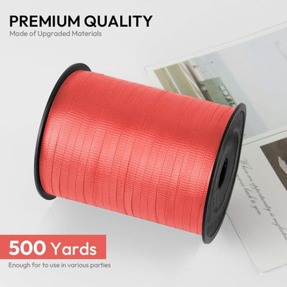 KMER LIFE White Crimped Curling Ribbon, 1/5" Wide x 500 Yards Christmas Curling Ribbons for Gift Wrapping, Party Decoration, Balloon String, Crafting, Balloon Ribbons for Florist Flower (1 Roll)