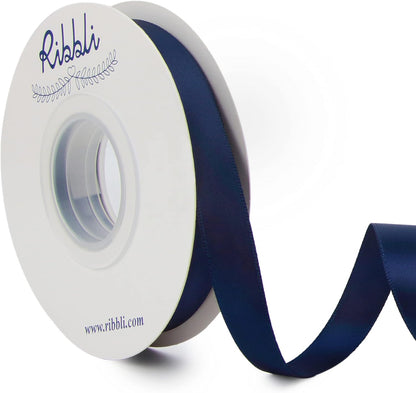 Ribbli Double Faced White Satin Ribbon,3/8” x Continuous 25 Yards,Fabric Ribbon use for Bows Bouquet,Gift Wrapping,Floral Arrangement
