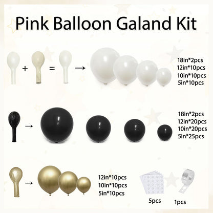 Rose Gold Balloon Garland Kit, Nude Pastel Pink Metallic Gold Matte White Balloons Gold and Rose Gold Confetti Balloons for Valentines Day Wedding Bridal Shower Party Girl Birthday Decorations