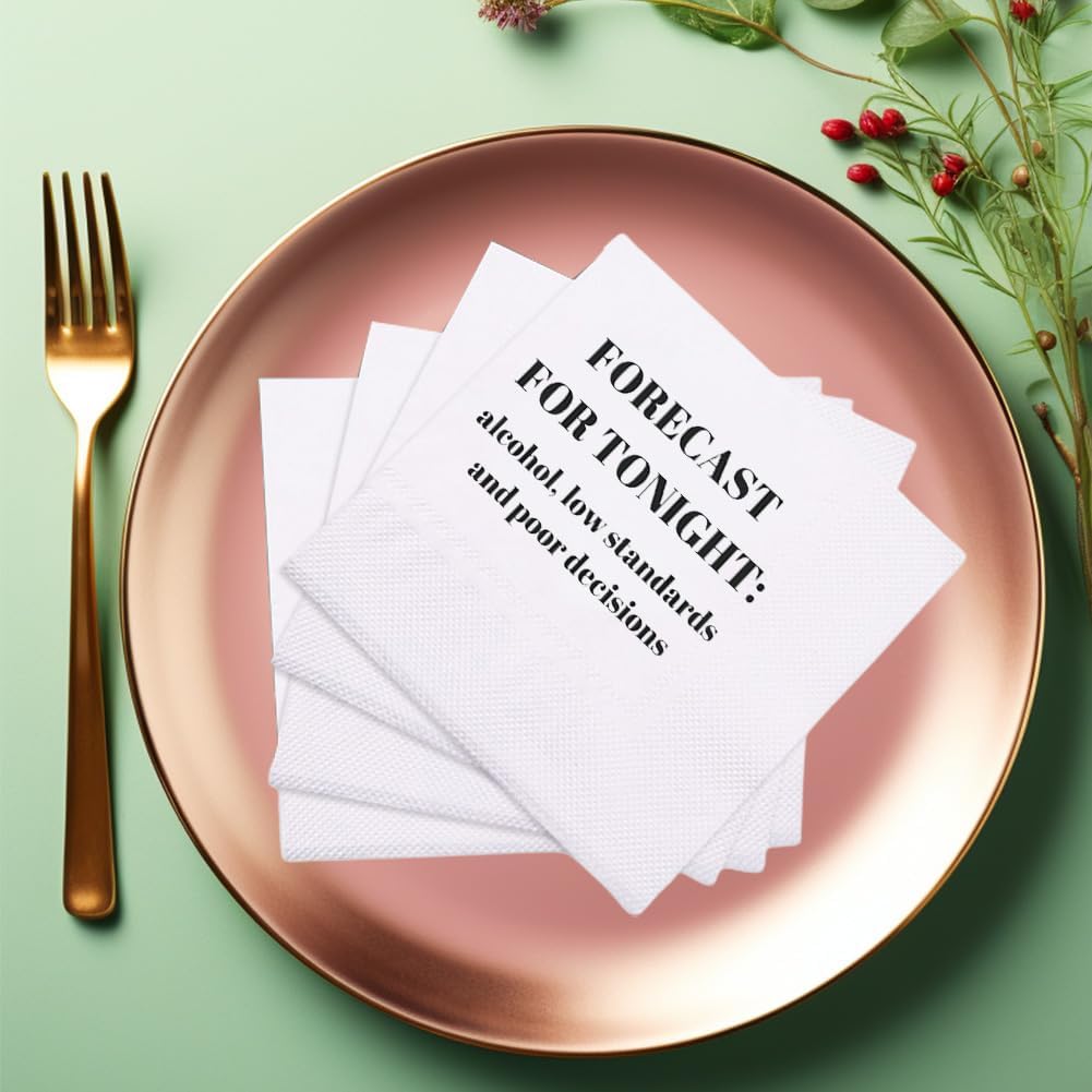 Funny Cocktail Napkins 100Pcs Funny Quotes Saying Disposable Paper Party Napkins 4.5 x 4.5 Two-ply (I Feel Sorry For People Who Don’t Know Us Napkins)