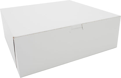 Southern Champion Tray 0989 Premium Clay-Coated Kraft Paperboard White Non-Window Lock Corner Bakery Box, 12" Length x 12" Width x 6" Height, White (Case of 50)