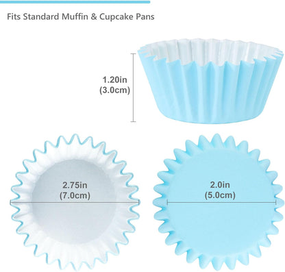 Caperci Heavy Duty Standard White Cupcake Liners 150 Counts - Grease-Resistant Paper Muffin Baking Cups, Odorless, No Muffin Pan Needed, Easily Peels (White)