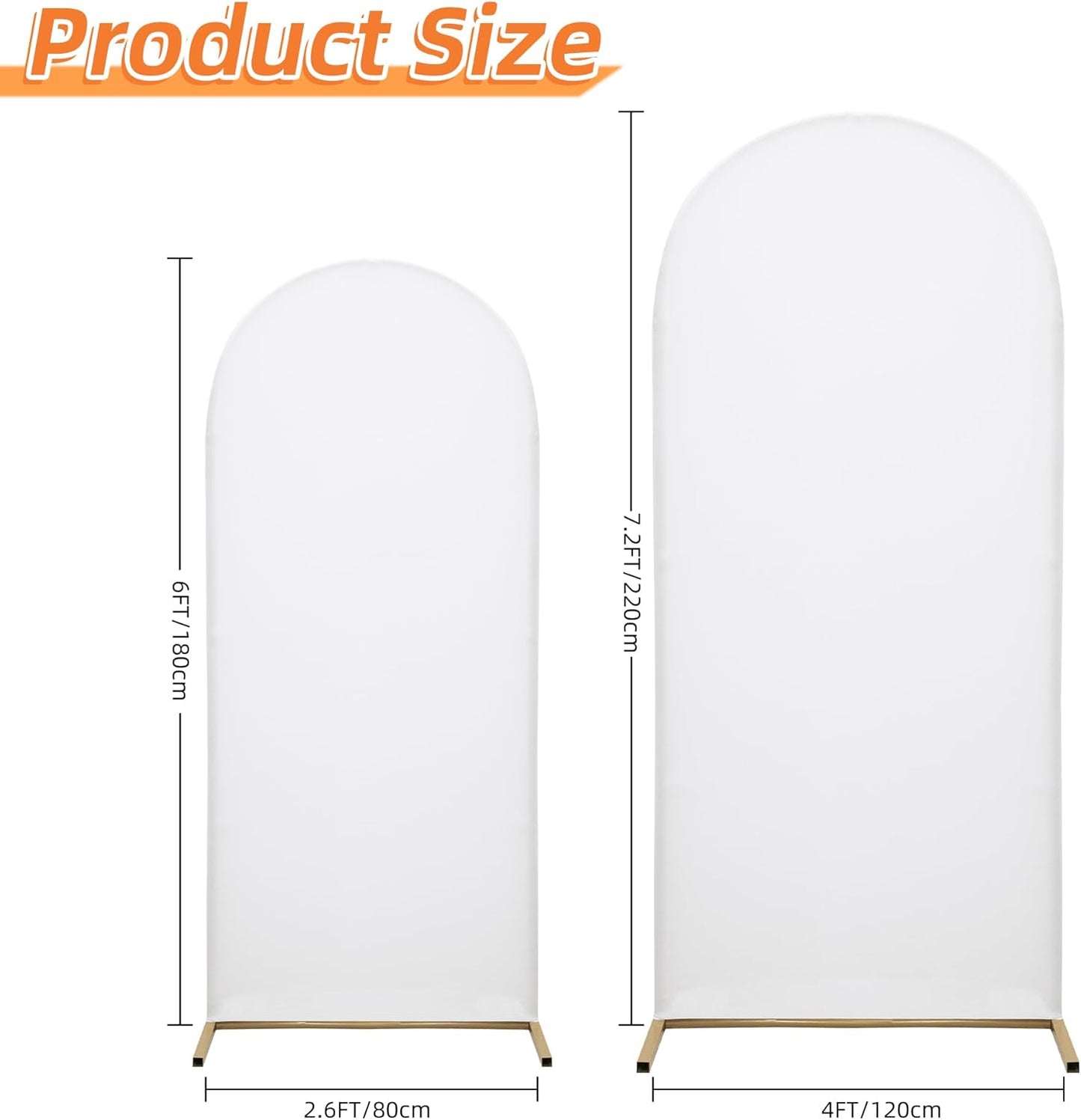 3-Piece Arch Cover Bundle – 7.2FT, 6.6FT & 6FT Stretch Spandex Backdrop Set – Wedding, Birthday & Photo Booth Arch Covers for Every Event
