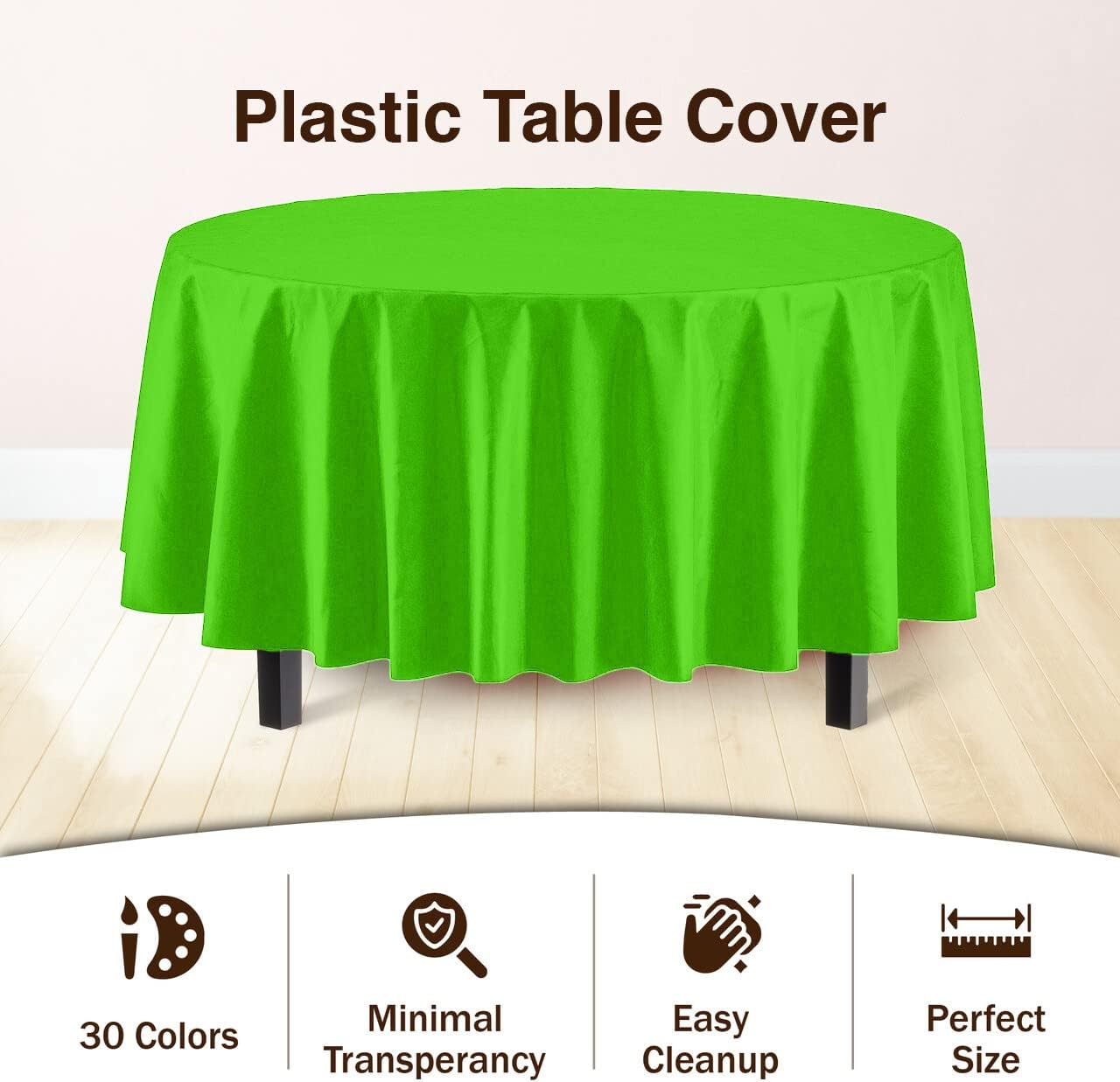 12-Pack Premium Plastic Tablecloth 54in. x 108in. Rectangle Table Cover - Dark Blue - Colors A