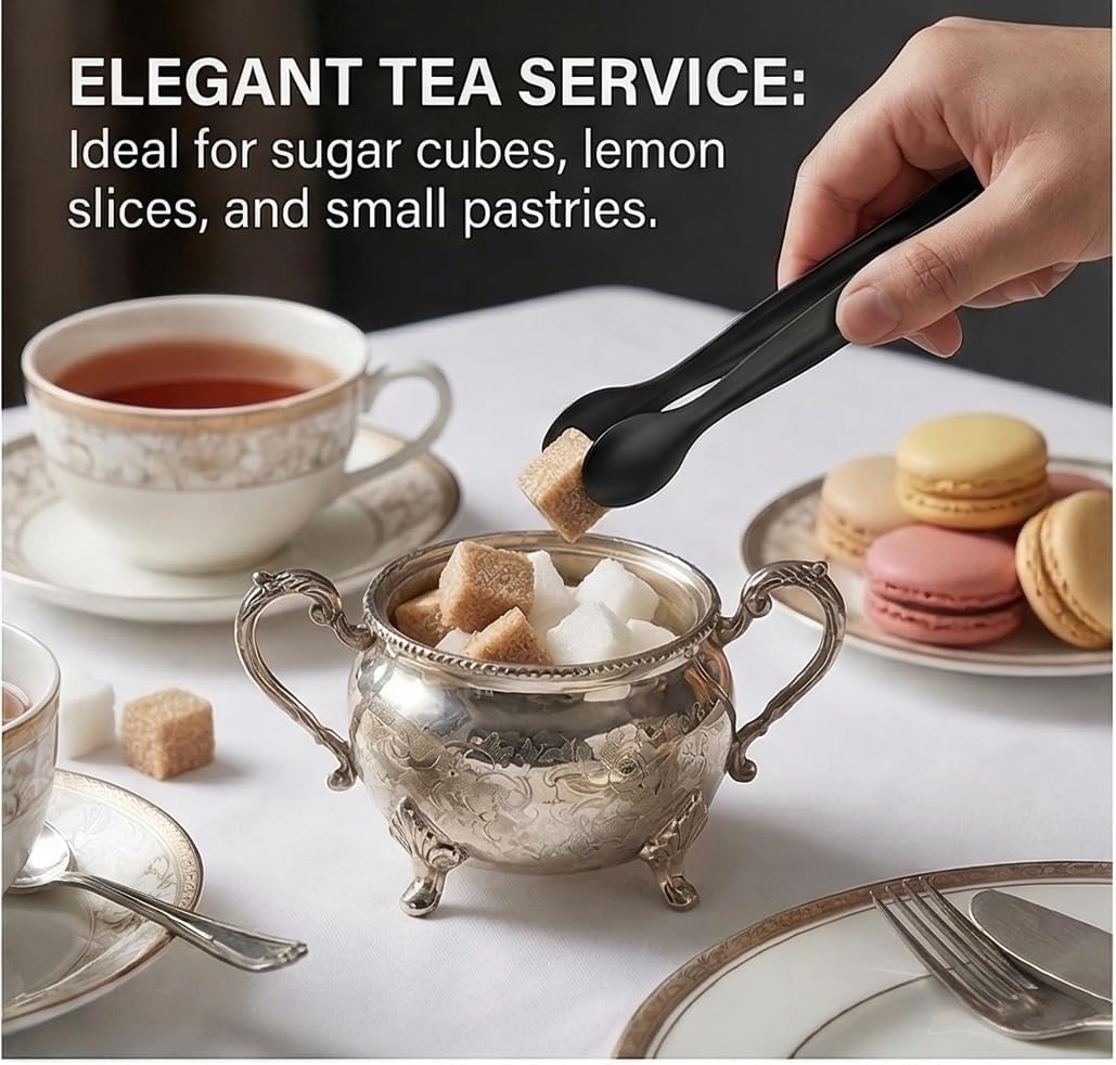 Small Serving Tongs,Ice Tongs,Sugar Tongs,Kitchen Tiny Tongs for Appetizers,12 PCS(6 Inch)
