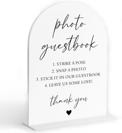 Audio Guest Book Sign, White Arch Acrylic Wedding Sign, Audio Guest Book Wedding Phone, Bridal Shower Decor, Engagement Party Decor, Centerpiece Table Decorations Party for Bride and Groom-14