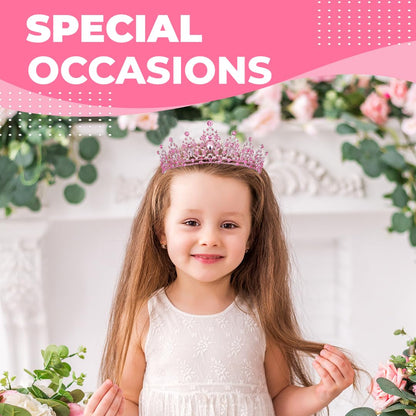 Birthday Tiara Crown with Sash for Women, Headband Hair Accessories for Wedding Party Costume