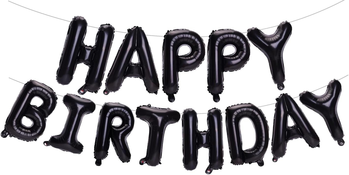 PIGETALE Happy Birthday Banner, 16 Inch Mylar Foil Letters Sign Bunting Happy Birthday Balloon Letters Balloons Reusable Ecofriendly Material for Girls Boys Kids Women Men (Hot Pink)
