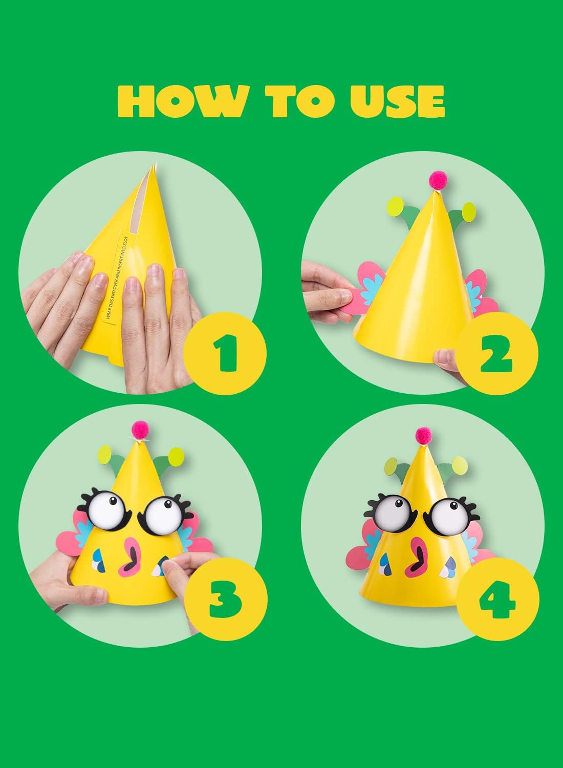 JOYIN 12 Sets Party Hats for Kids Birthday Party Games Craft Activities, Cute Animal Theme Birthday Hats Activity Kits with Stickers for Kids Holiday Theme Party Favors