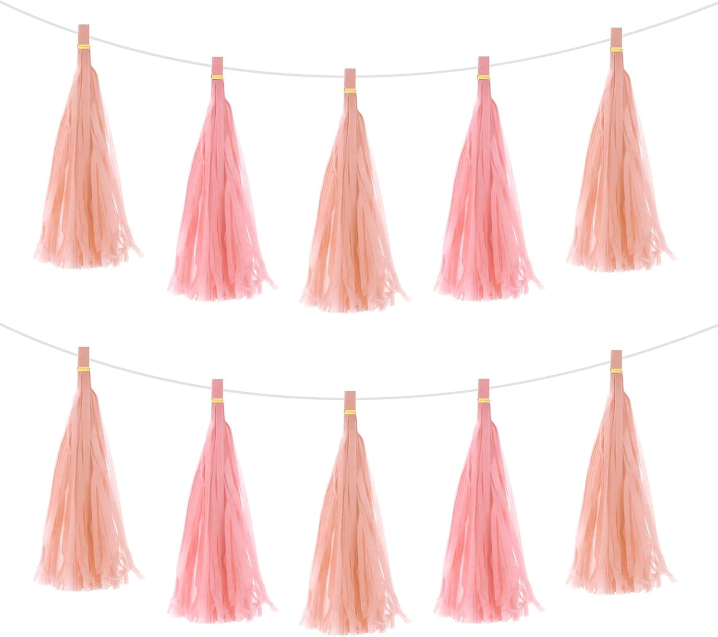 MECCANIXITY 20Pcs Light Blue Tassel Garland Banner with Rope Tissue Paper Tassels Party DIY Kits for Anniversary Wedding Birthday Party