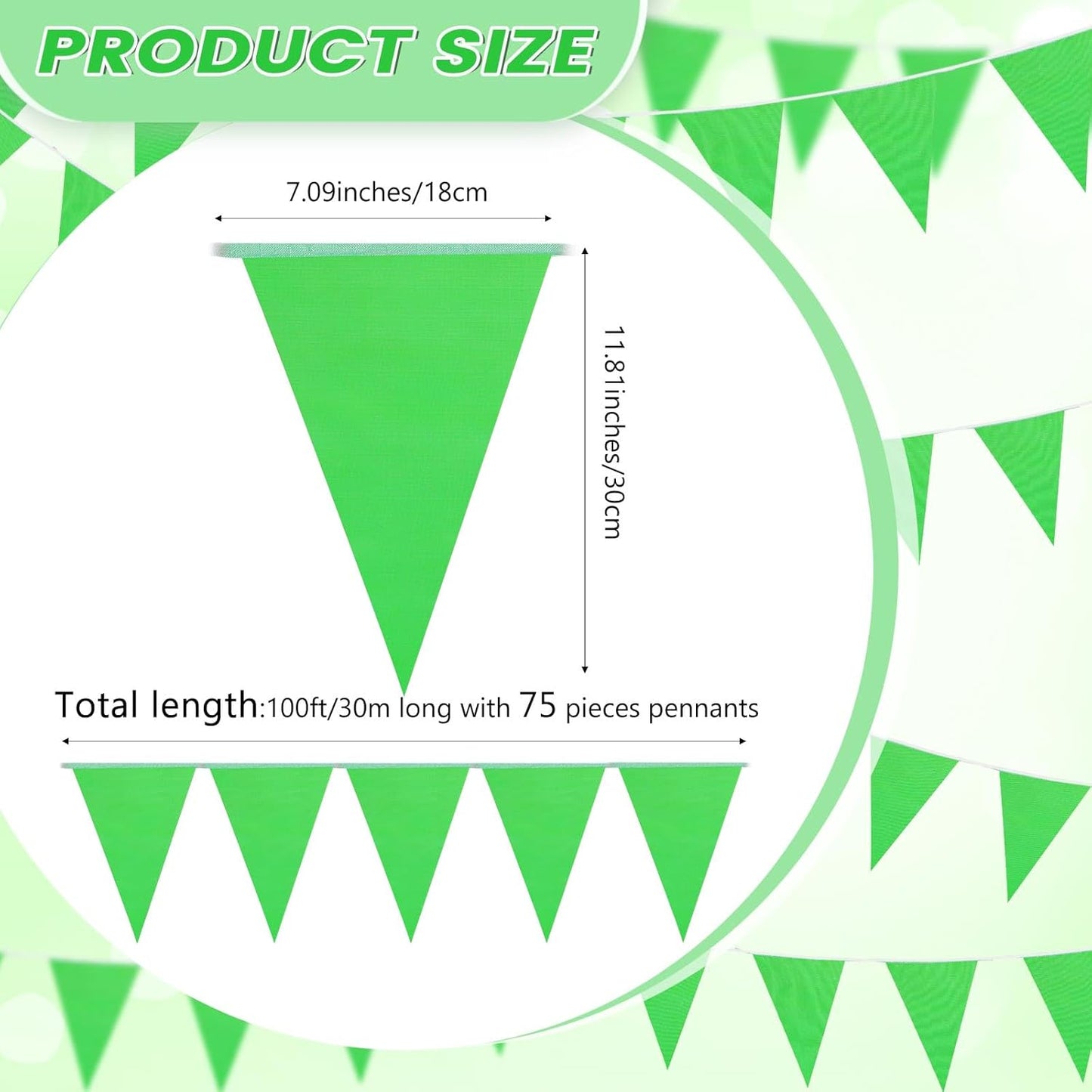 Hahafelt 100 Feet Pennant Banners Flags 75 Solid String Triangle Flags for Grand Opening, Carnival Theme Birthday Party Decoration Outdoor Events Classroom Decoration(Pink)