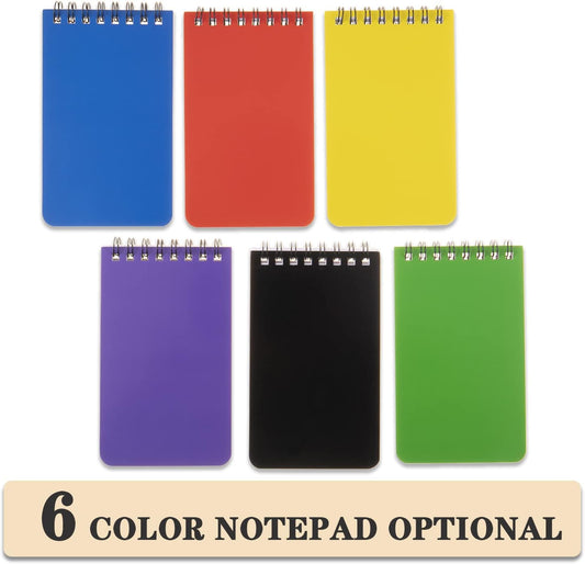 QiCheng 6pack Pocket Notebook Small Notepad Pocket Notepad Small Spiral Notebooks 3X5Inches (6)